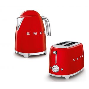 SMEG Spar-Set Wasserkocher und Toaster 50's Retro Style Rot